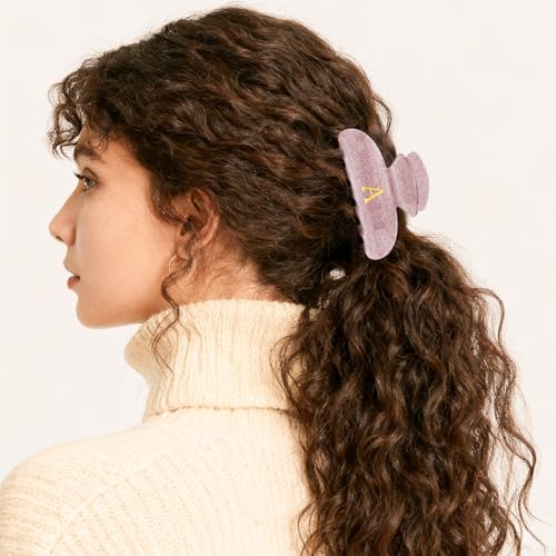 Lavender Glitter Initial Hair Clip P - Fxcert Personalised Acrylic Letter