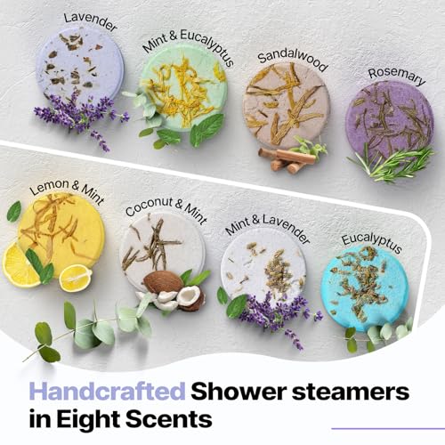 Shower Steamers Aromatherapy Birthday Gifts for Women - SWCANDY 8 Pcs Travel Essentials, Hotel Shower Spa Holidays Mom Wife Grandma Sister Her Self Care Relaxation with Natural Essential Oils Home