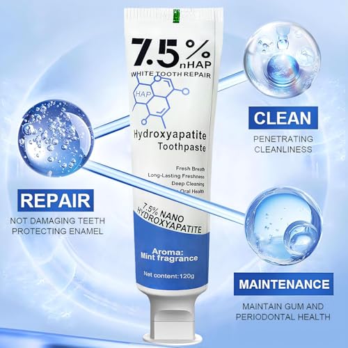 Zeamyhy Hydroxyapatite Toothpaste 2 Pack - Enamel Protection, Mint Fresh Breath