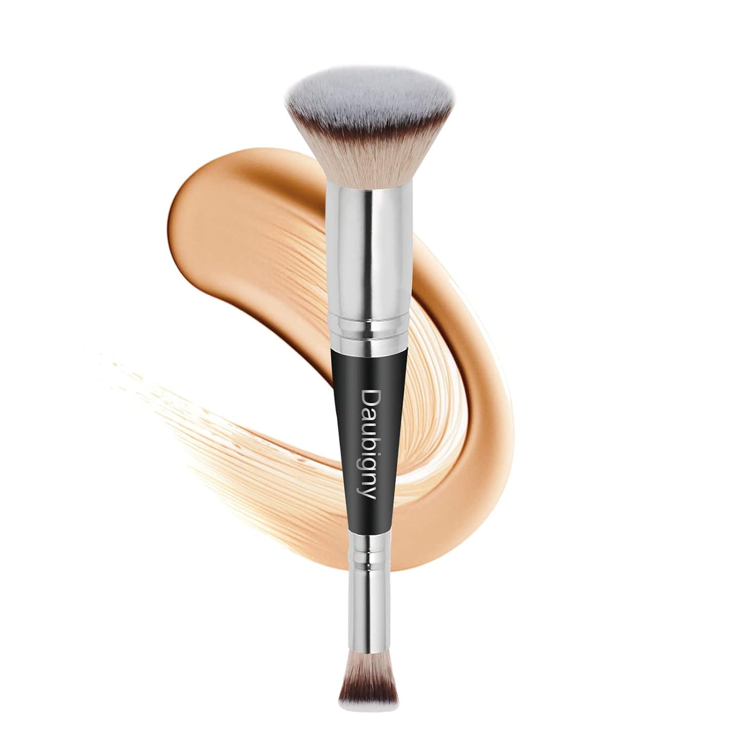 Dual-Ended Foundation & Concealer Makeup Brush - Premium Luxe Hair for Flawless Blending | Angled Design