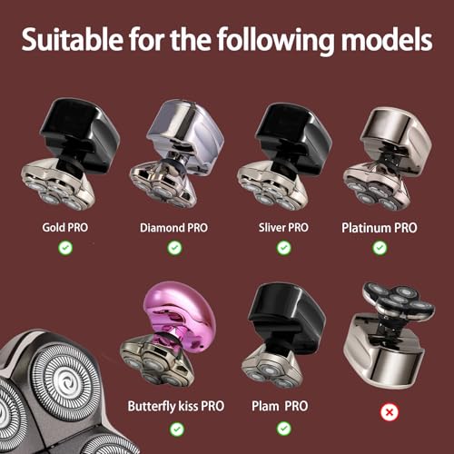 FRASAM Gold Pro 4 Head Replacement Blades - 8 Pack for Skull Shavers