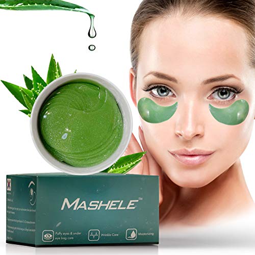 MASHELE Aloe Vera Collagen Under Eye Gel Patches - 60pcs Hydrating Treatment for Dark Circles & Puffiness
