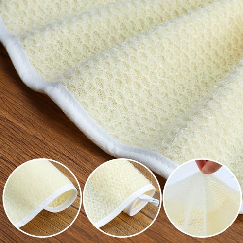 Kiopdse White 5-Pack Exfoliating Face & Body Washcloths - Double-Sided Cotton & Nylon