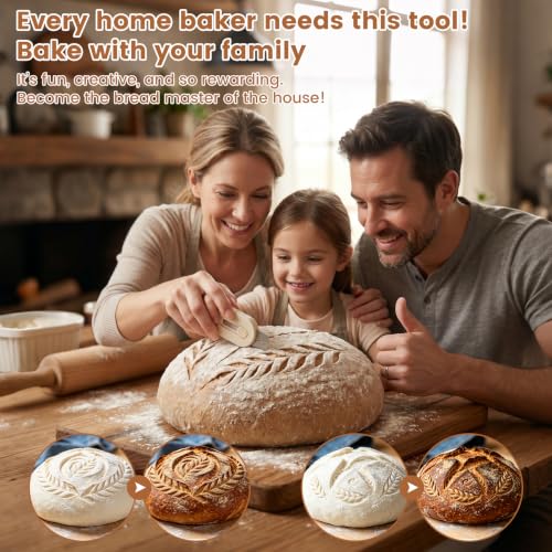 Bread Lame Scoring Tool Set with Magnetic Base & 10 Blades