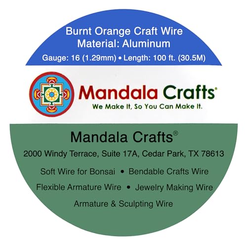 16 Gauge Burnt Orange Anodized Aluminum Craft Wire - 100 FT
