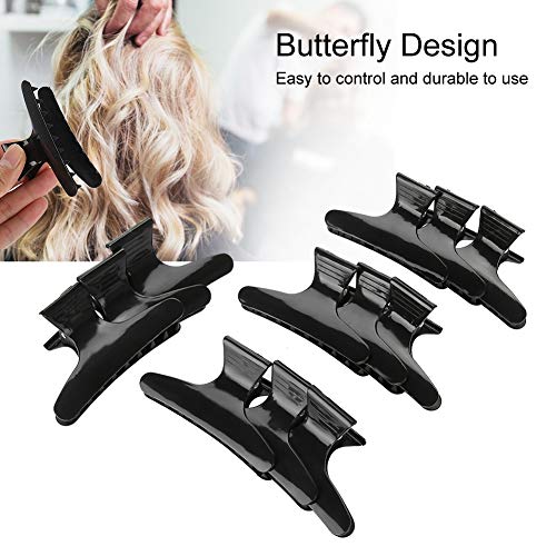 12 Pack Black Butterfly Hair Claw Clips for Styling & Sectioning