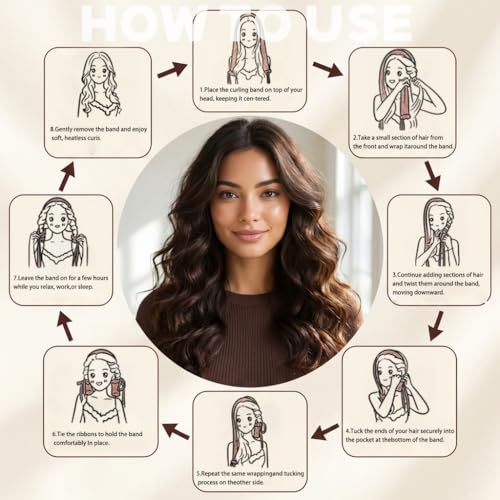 TWIGTUN Heatless Hair Curlers for Overnight Natural Waves - Soft Suede Rollers