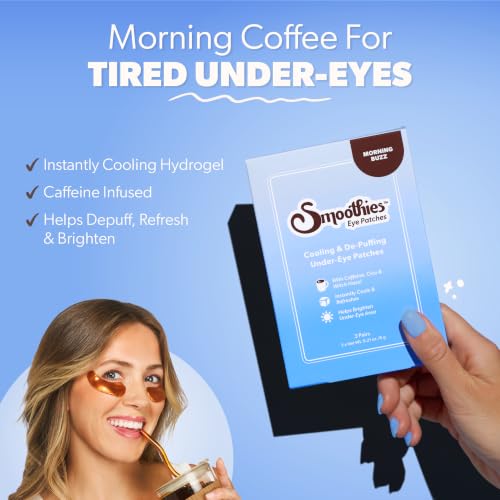 Smoothies Cooling Under Eye Patches - Depuffing & Hydrating Eye Masks, 3 Pack