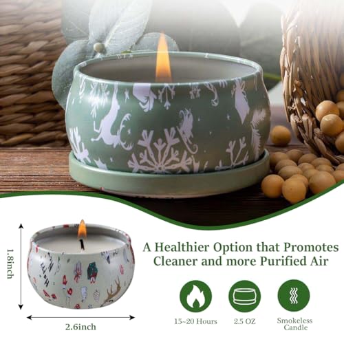 Christmas Scented Candles Gift Set - 12 Natural Soy Wax Aromatherapy Candles