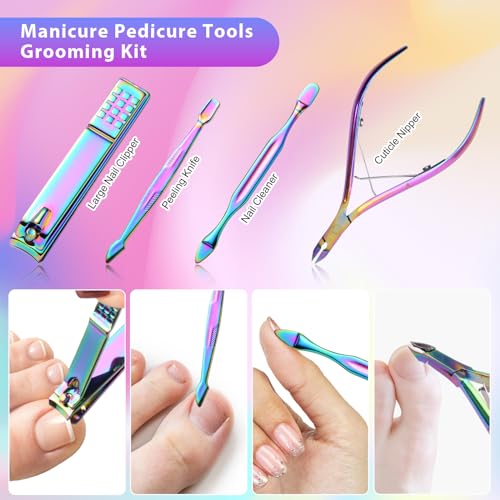 CGBE Pink 12-Piece Manicure Set with Travel Case - Nail Clipper Kit