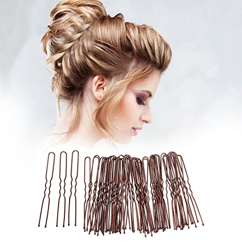 300 Brown U-Shaped Hair Pins for Ballet Styles - 5cm
