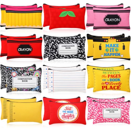 24 Pcs Back to School Makeup Bags - Teacher Appreciation Gifts