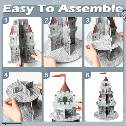 Medieval Knight Cupcake Stand - 3 Tier Castle Dessert Holder