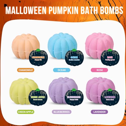 FAMILON Halloween Pumpkin Bath Bombs with Glow-in-the-Dark Toys - Kids Spa Gift Set