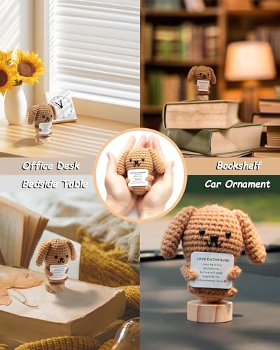 Adorable Crochet Dachshund Doll for Emotional Support | Handmade Gift