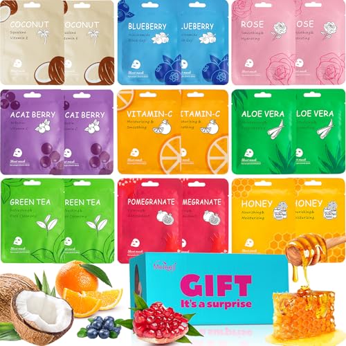 Meleell Blue Nourishing Sheet Mask Set for Women - Hydrating & Natural