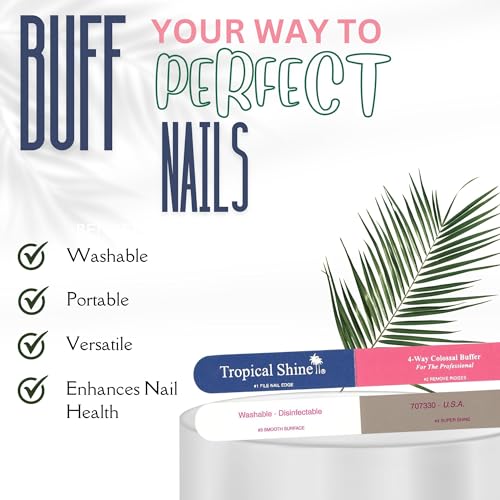 Tropical Shine Colossal 4-Way Nail Buffer - Portable Nail Care Tool