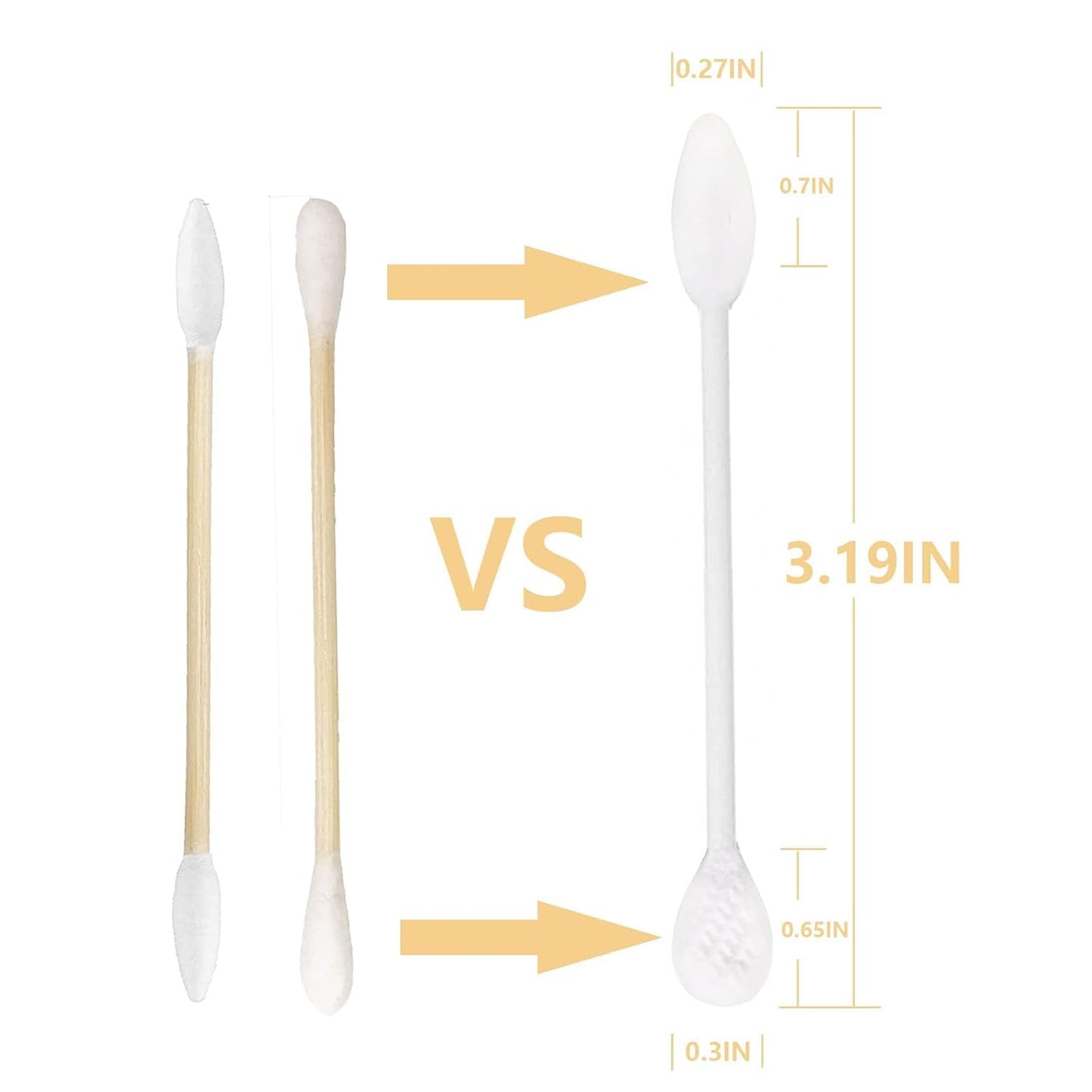 Thick Cotton Swabs - Precision Paper Sticks for Makeup & Personal Care | 375 Pcs