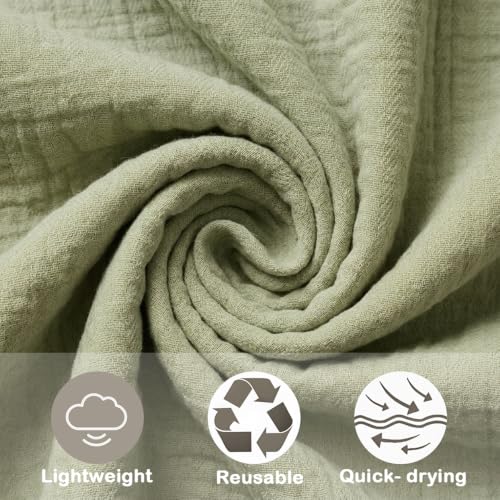 3-Pack Reusable Cotton Face Wash Cloths - Soft Muslin Towels 9x9in