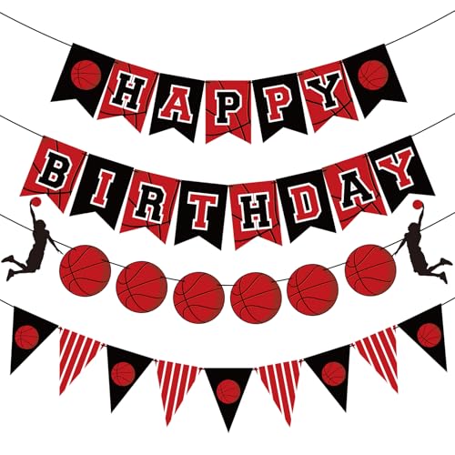 Basketball Birthday Party Decorations Set with Banner & Backdrop