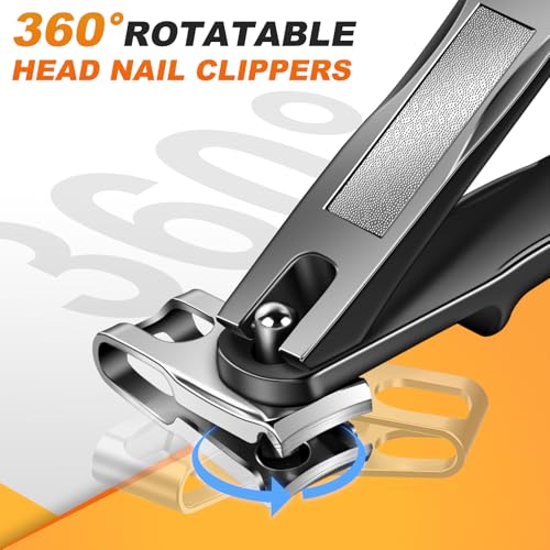 5-Piece Toenail Clipper Set for Thick Nails: Angled, Rotating & Ingrown