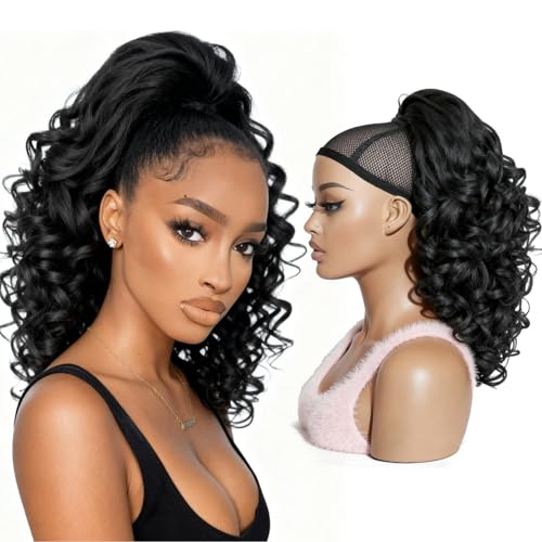 18 Inch Yaki Curly Drawstring Ponytail for Black Women - Natural Volume