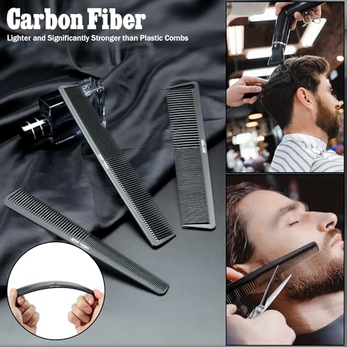 SALONSILK 13-Piece Professional Barber Comb and Neck Duster Set