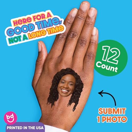 Big Dot of Happiness Custom Photo Fun Face - Party Favors - Fun Face Temporary Tattoos - Set of 12