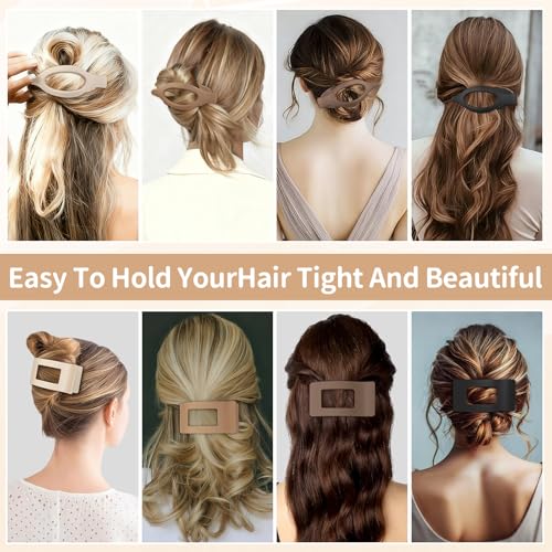 8-Pack Matte French Flat Hair Clips for All Hair Types