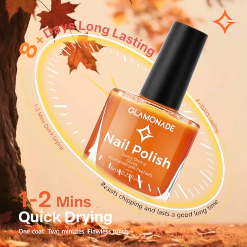 Glamonade 6-Piece Fall Nail Polish Set - Long-Lasting Quick Dry Autumn Colors