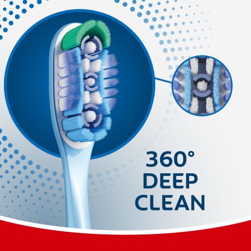 Colgate 360 Deep Clean 4-in-1 Bacteria-Removing Toothbrush Pack of 4 - Medium Bristles