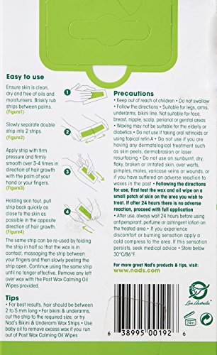 Nad's Hair Removal Wax Strips - 24 Count Double-Sided Contour Weave