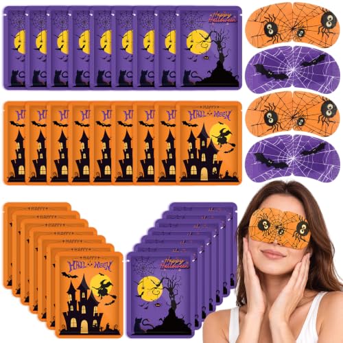 Bonuci 30 Pcs Halloween Steam Eye Masks - Disposable Heating Eye Masks for Relaxation