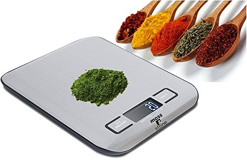 Moss & Stone Digital Kitchen Scale - Multifunction Stainless Steel Food Scale, 11 Lbs Capacity, LCD Display