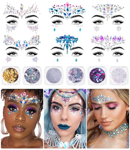 iMethod Holographic Face Gems & Body Glitter Stickers - 12 Piece Set