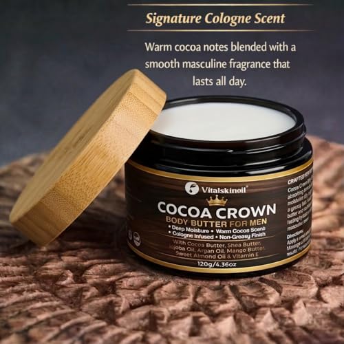 Cocoa Crown Cologne-Infused Body Butter for Men - Shea & Cocoa Moisturizer