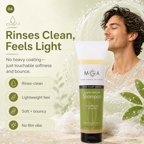 Max Green Alchemy Scalp Rescue Shampoo 5.5 Oz - Natural Herbal Hair Care for All Hair Types