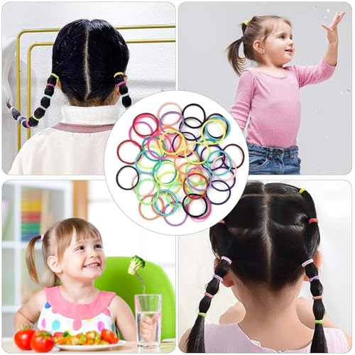 200PCS No Crease Elastic Hair Ties for Kids - Multicolor