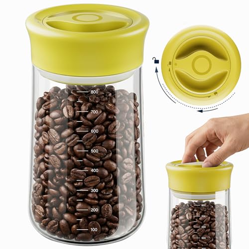 Airtight Glass Storage Jar 27 oz with Easy Open Lid for Food