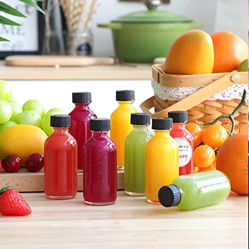 12 Pack 4 oz Clear Glass Boston Bottles with Caps for Extracts