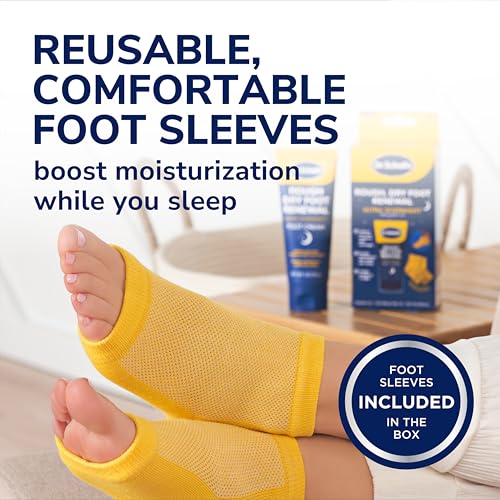 Dr. Scholl's Rough Dry Foot Renewal Overnight Treatment 3oz (Pack of 2) - Moisturizing Foot Cream with Aloe & Coconut Oil