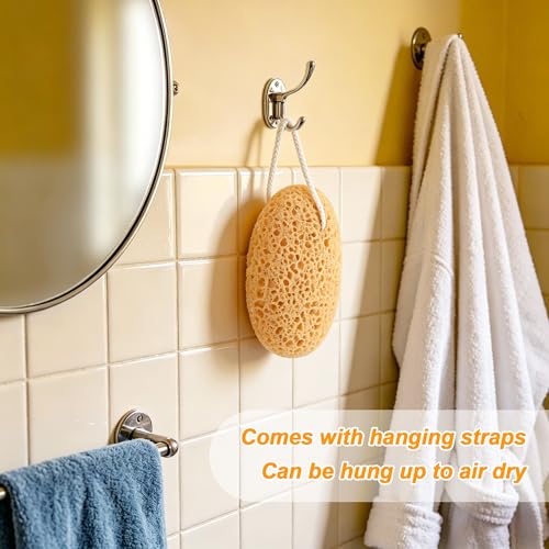 2-Pack Large Natural Bath Sponges for Gentle Exfoliation