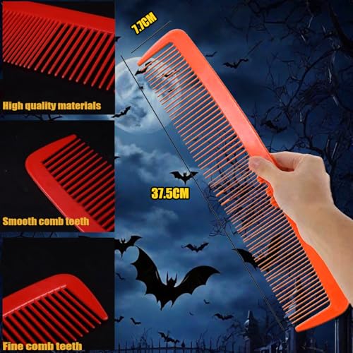 Giant Hair Comb Prank for Halloween - Oversized Red Prop