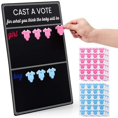 Gender Reveal Voting Board Game with 144 Stickers - Baby Shower Décor