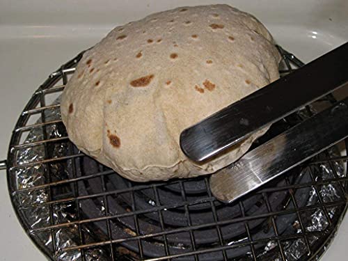Stainless Steel Wire Roasting Net with Wooden Handle - Ideal for Roti, Papad, and Chapati