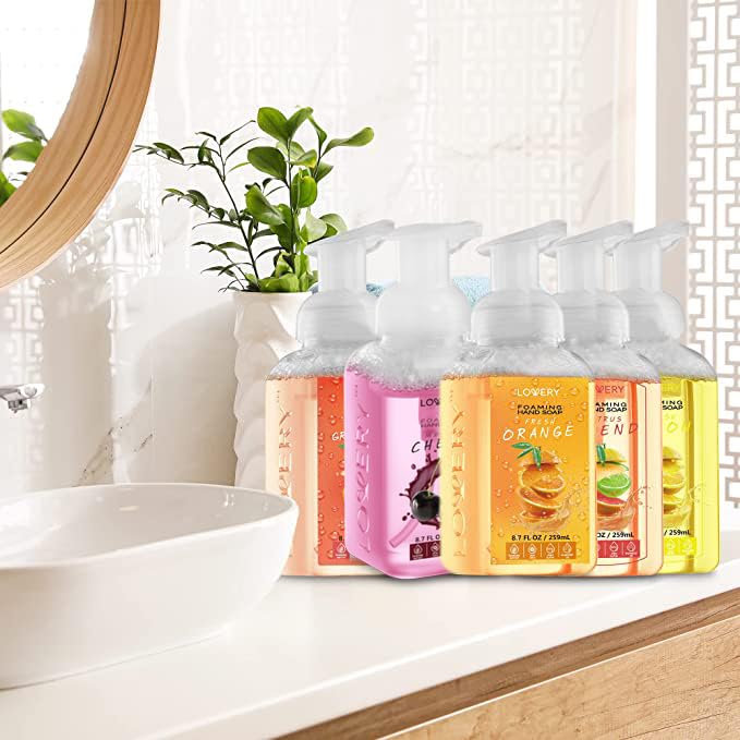 Moisturizing Foaming Hand Soap 10-Pack | Alcohol-Free Citrus Blend with Aloe Vera & Essential Oils - Lemon, Orange, Lime, Grapefruit, Black Cherry Fragrances