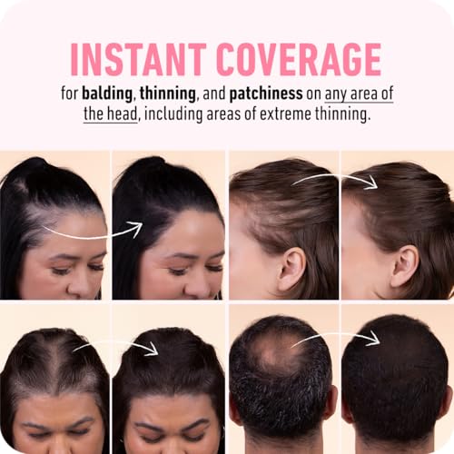 BOLDIFY Hairline Powder - Water-Resistant Root Touch Up Hair Color for Gray Coverage - 24-Hour Stain-Proof, Mess-Free Hair Powder for Thinning Hair - Dark Brown
