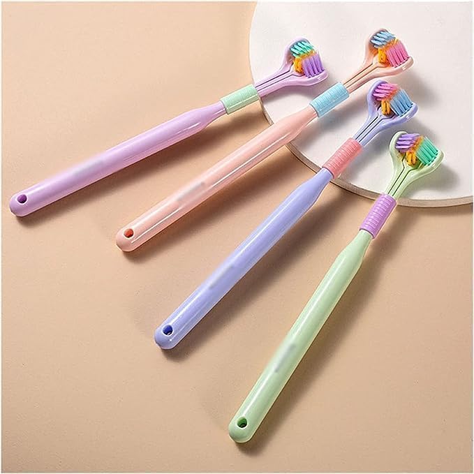 Three-Sided Toothbrush Set for Adults & Children - 2 Pack
