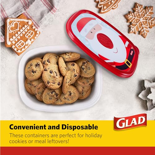 Glad Holiday Food Storage Containers, 64 Oz, 3 Ct - BPA-Free
