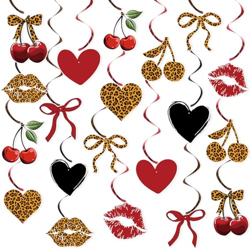 Cheetah Cherry Birthday Party Decorations - 20PCS Leopard Swirls